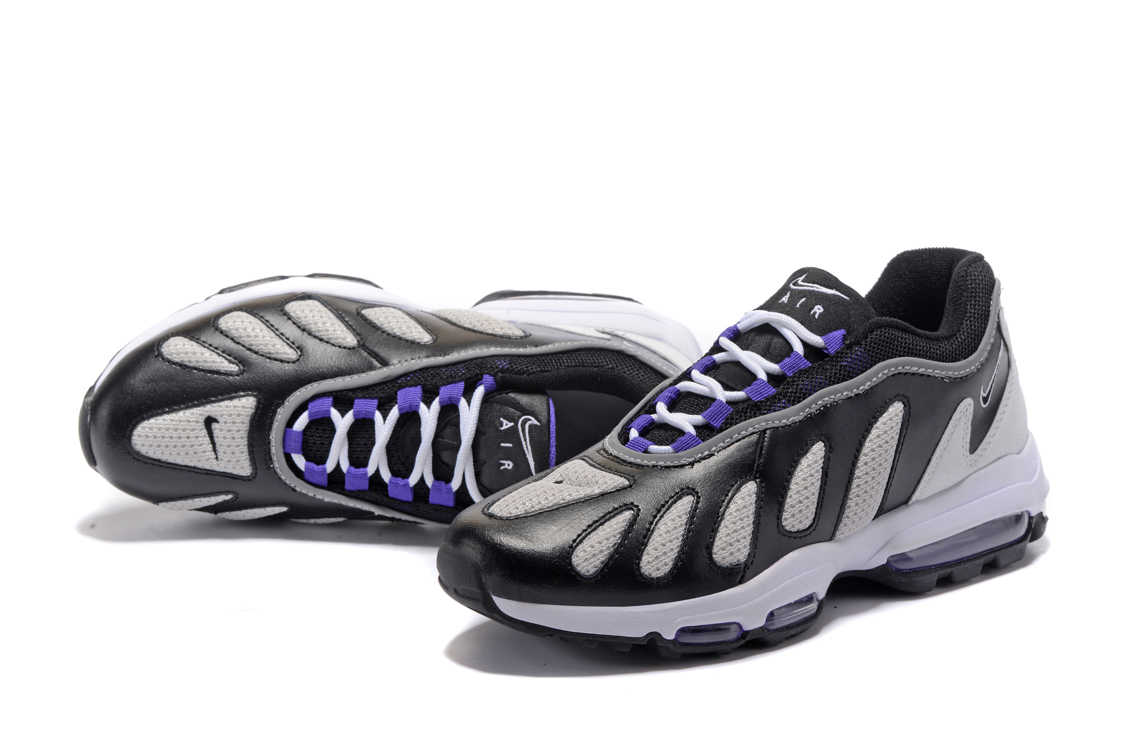 Men Nike Air Max 96 Black White - Click Image to Close